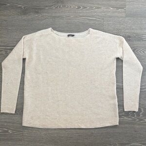 J. McLaughlin Cream Knit Top 100% Cashmere